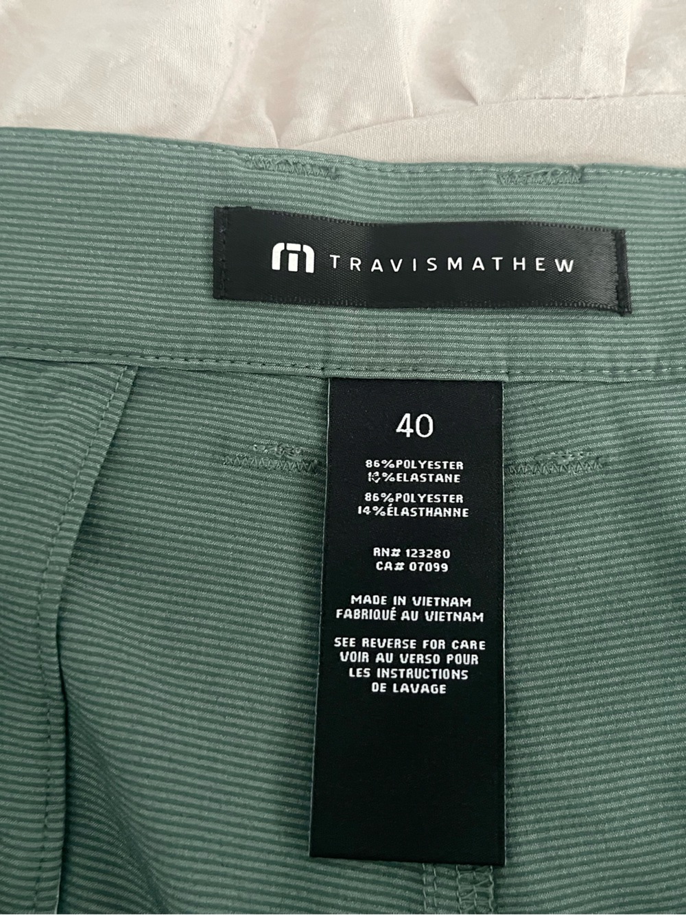 Travis Mathew Wanderlust Shorts Green Flat Front Men's Shorts Size 40 - Picture 6 of 6